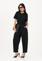 ONLY T-shirt a manica corta nera da donna con taschino decorato 15371980 BLPO ONLY 