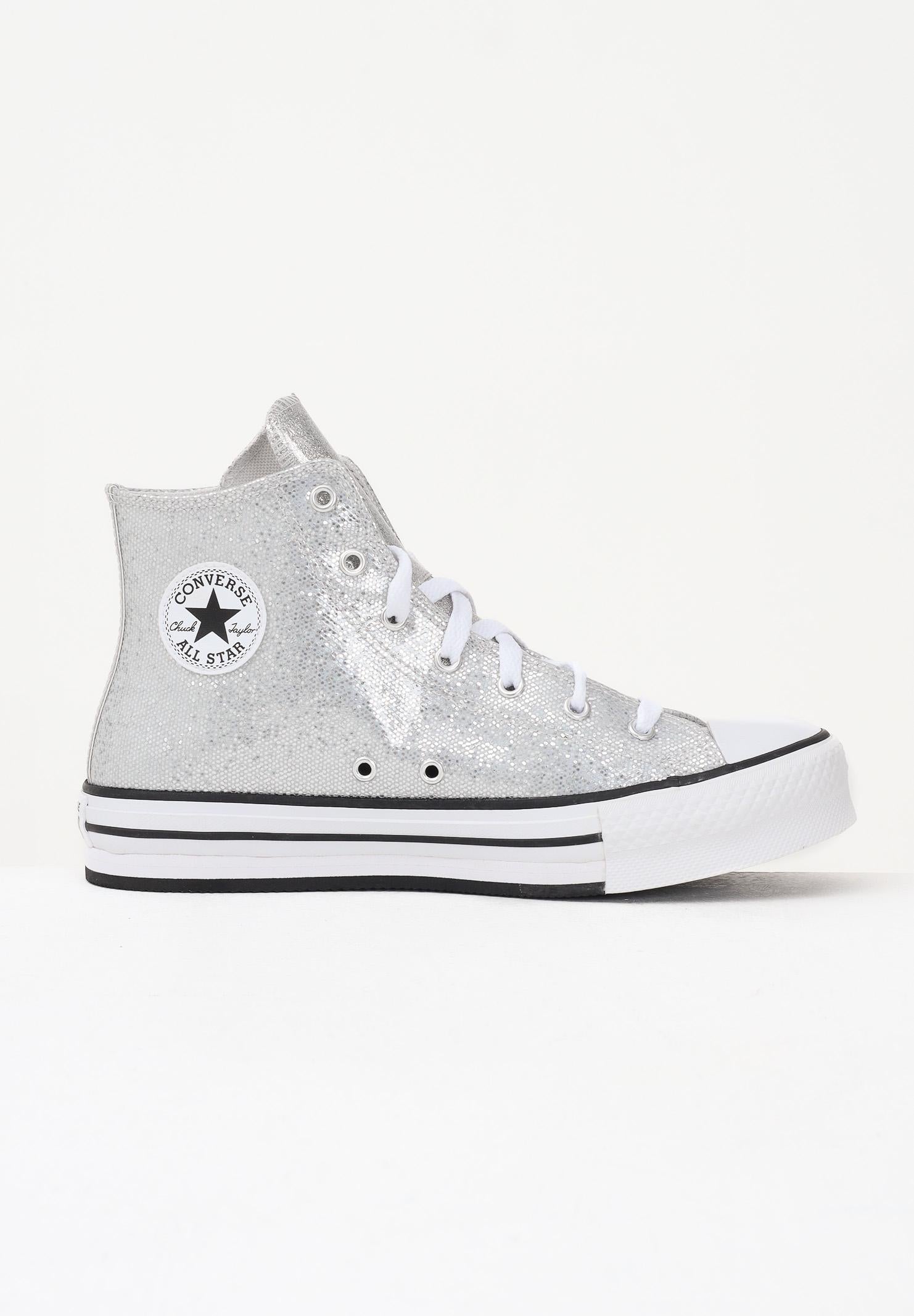 CONVERSE Sneakers Chuck Taylor All Star Lift Platform Disco Glitter argento da donna A17656C  CONVERSE 