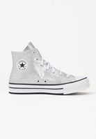 CONVERSE Sneakers Chuck Taylor All Star Lift Platform Disco Glitter argento da donna A17656C  CONVERSE 