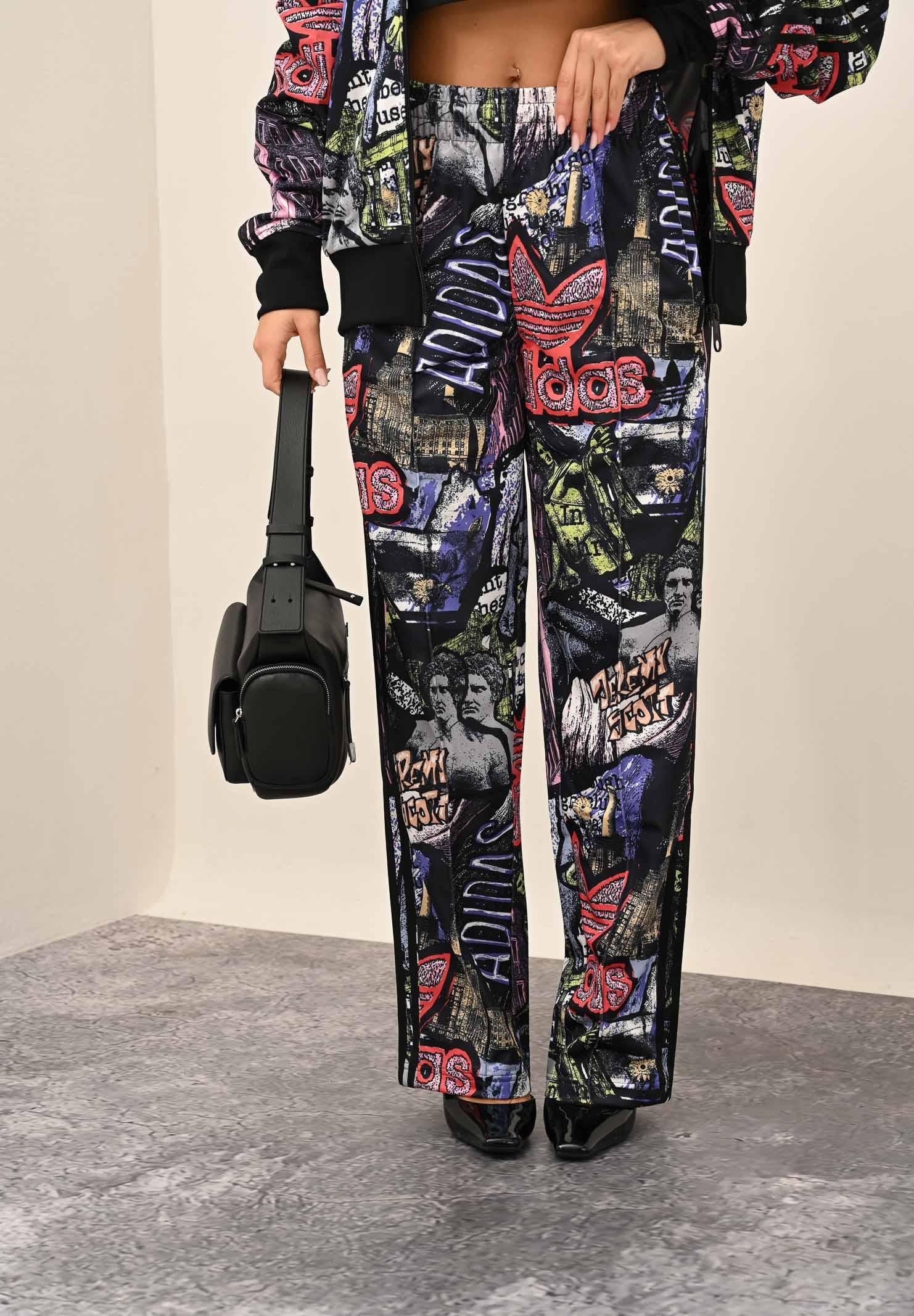 ADIDAS ORIGINALS Pantalone sportivo adidas X Jeremy Scott Pride AOP nero da donna JY2021 . ADIDAS ORIGINALS 