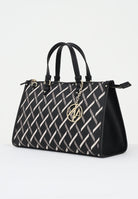 ARMANI EXCHANGE Borsa a mano nera da donna con motivo geometrico e charm con logo XW000400AF17155 MC043 ARMANI EXCHANGE 