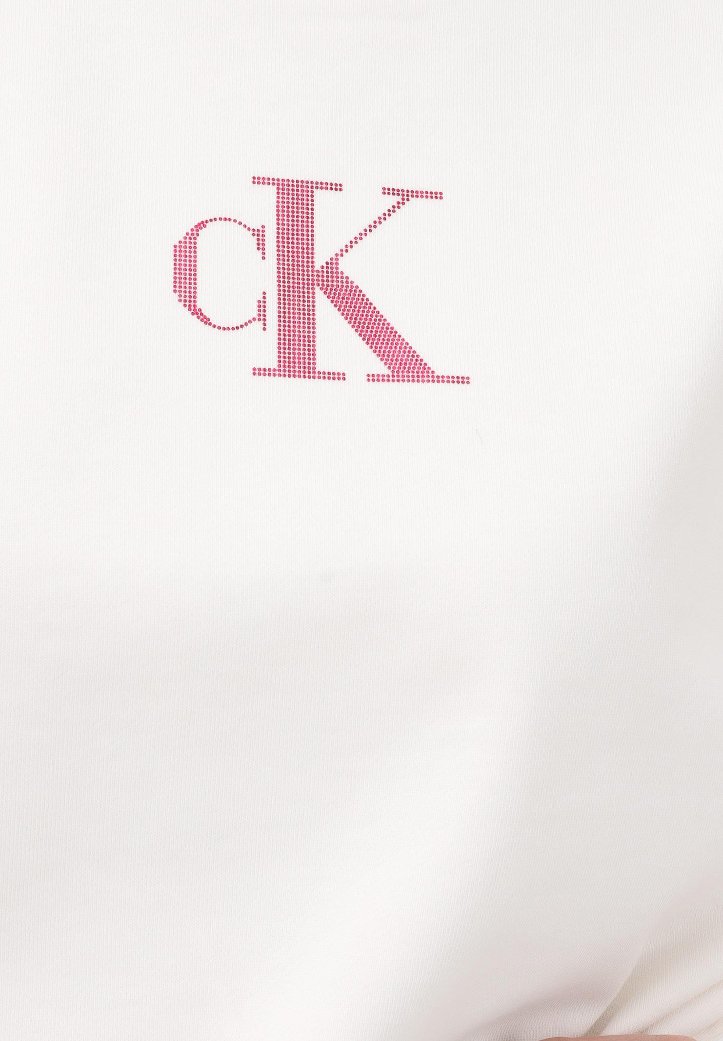 CALVIN KLEIN JEANS Felpa girocollo panna da donna con logo LV047E828GYBH . CALVIN KLEIN JEANS 