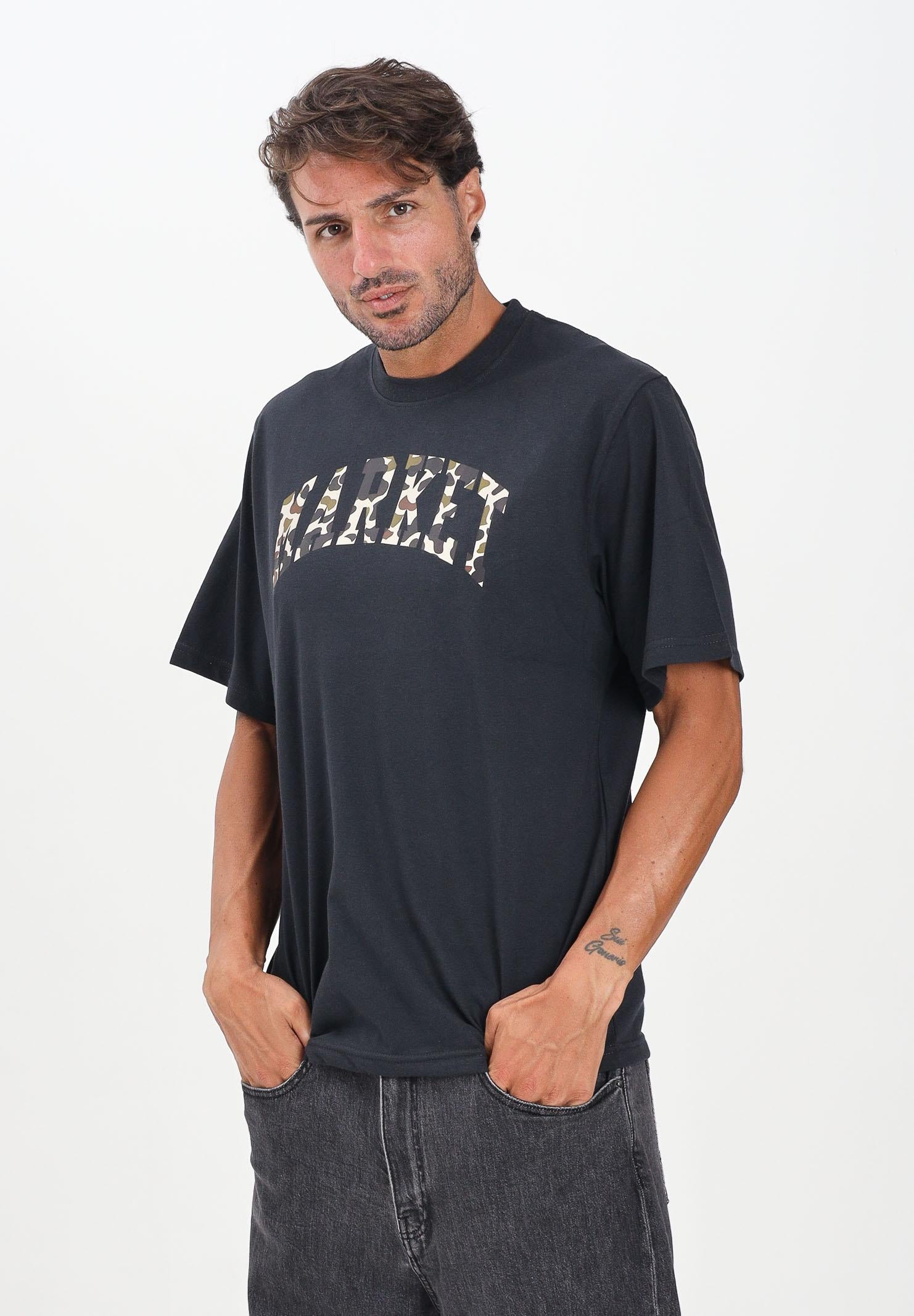 MARKET T-shirt a manica corta nera da uomo con stampa logo F5MKMATH037 950 MarKET 