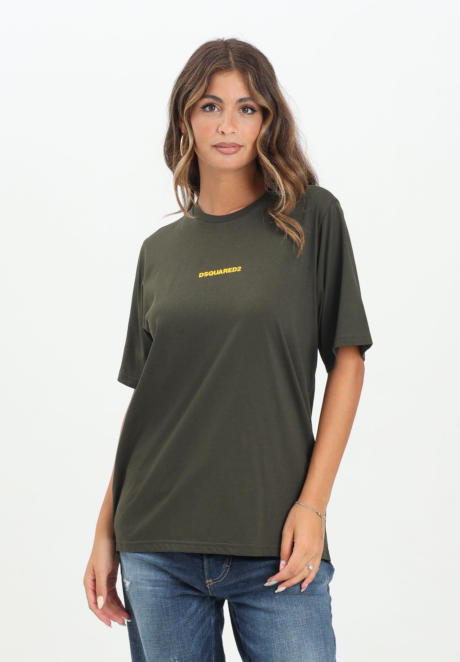 DSQUARED2 T-shirt a manica corta verde per donna, ragazzi e bambini con logo DSQUARED2 DQ2823D004G DQ518 DSQUARED2 