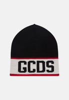 GCDS Berretto di lana nero per uomo e donna con logo GCDS B2CU5801K19 99 GCDS 