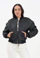 MARCELO BURLON COUNTY OF MILAN Bomber nero da donna con ricamo ali 25ICM30004 NE MARCELO BURLON COUNTY OF MILAN 