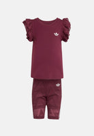 ADIDAS ORIGINALS Completino in pizzo bordeaux da bambina KC6796 . ADIDAS ORIGINALS 