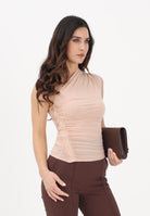 ELISABETTA FRANCHI Top elegante nude da donna con zip laterale CN00962E2 EA1 ELISABETTA FRANCHI 