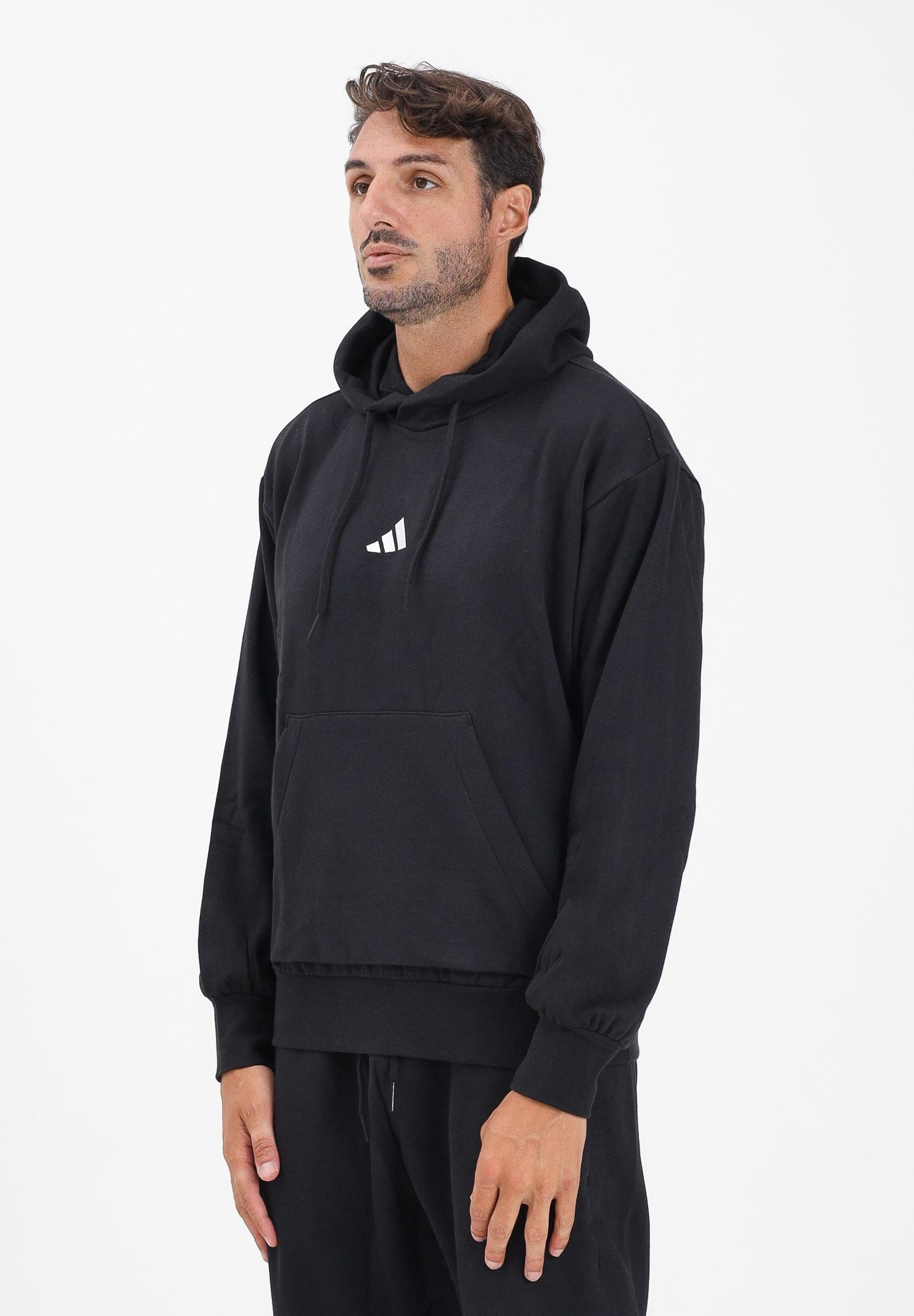 ADIDAS PERFORMANCE Felpa con cappuccio Essentials Feelcozy French Terry nera da uomo JE3807 . ADIDAS PERFORMANCE 