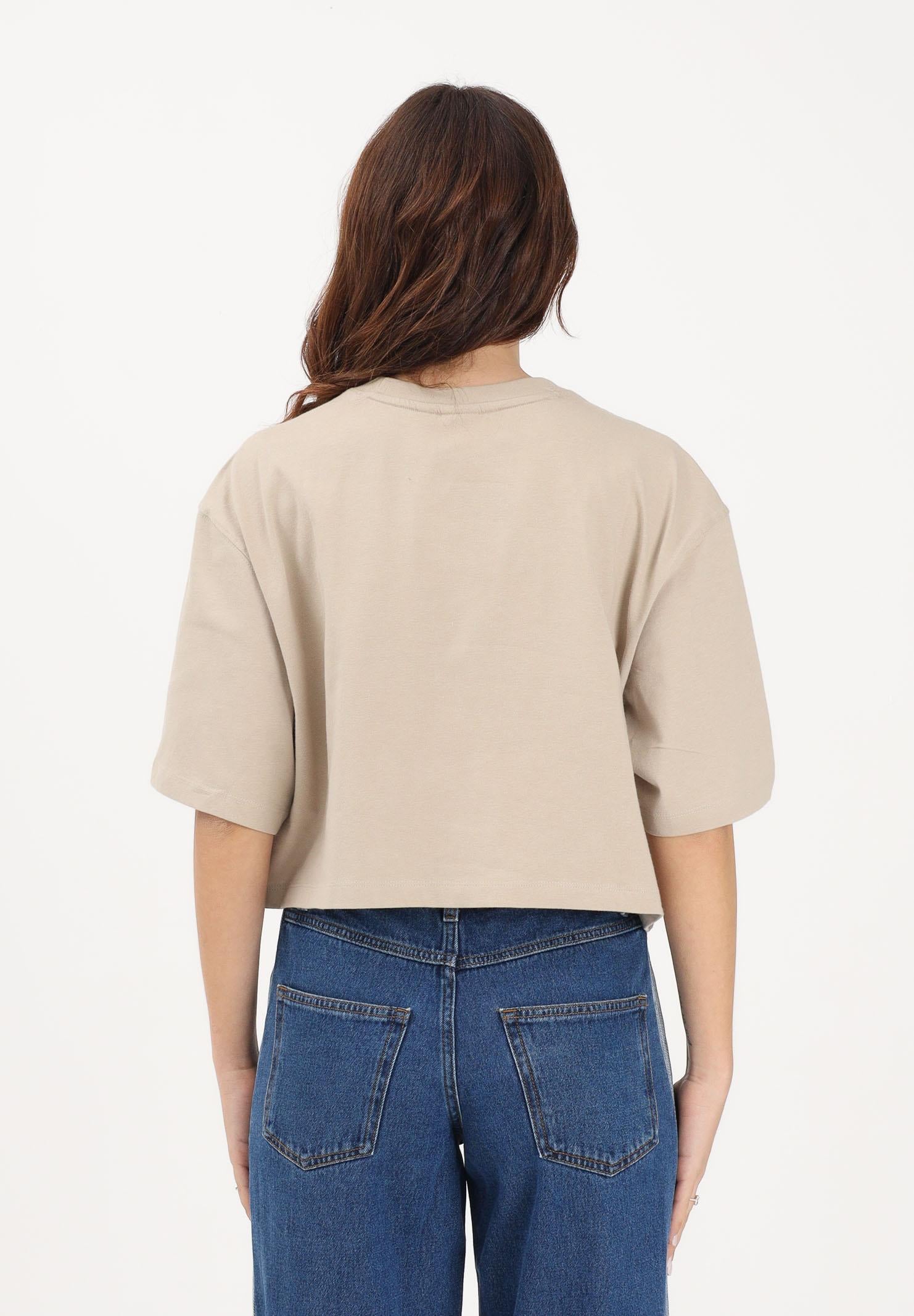 ADIDAS ORIGINALS T-shirt a manica corta Essentials Crop beige da donna KD1363 . ADIDAS ORIGINALS 
