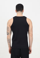 Canotta nera da uomo a costine 16092774 Black SELECTED HOMME 
