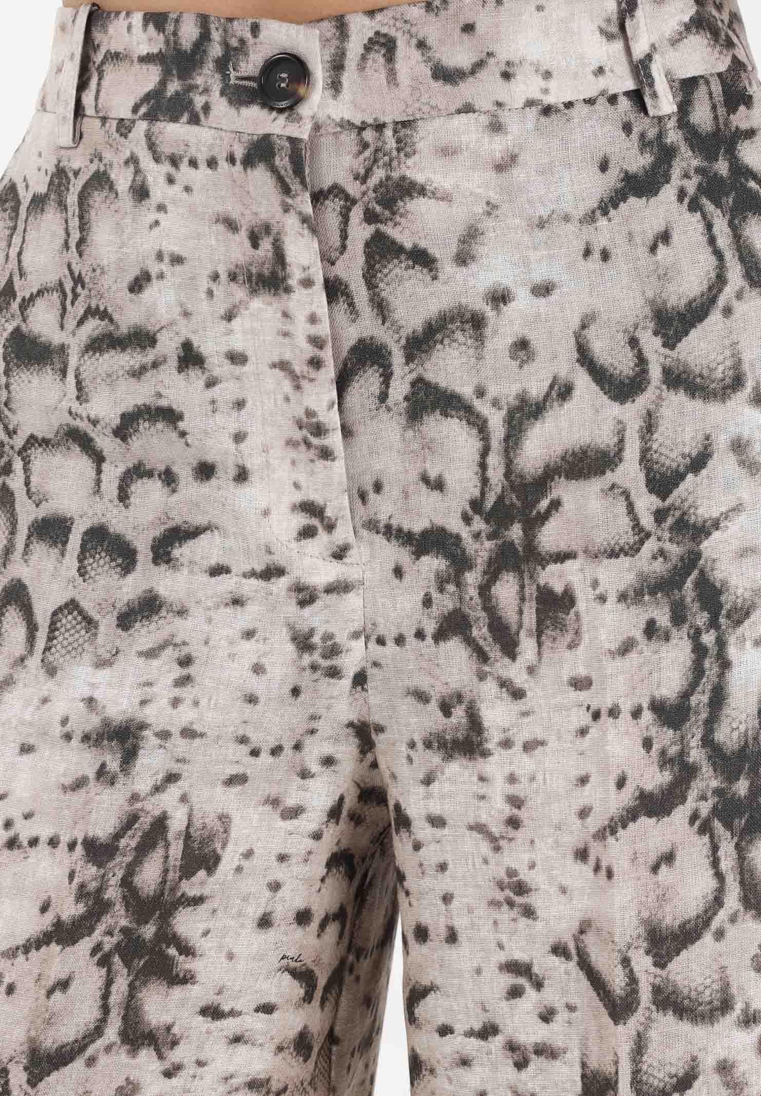 PINKO Bermuda beige da donna con stampa animalier 106870A3BL CZ9 PINKO 