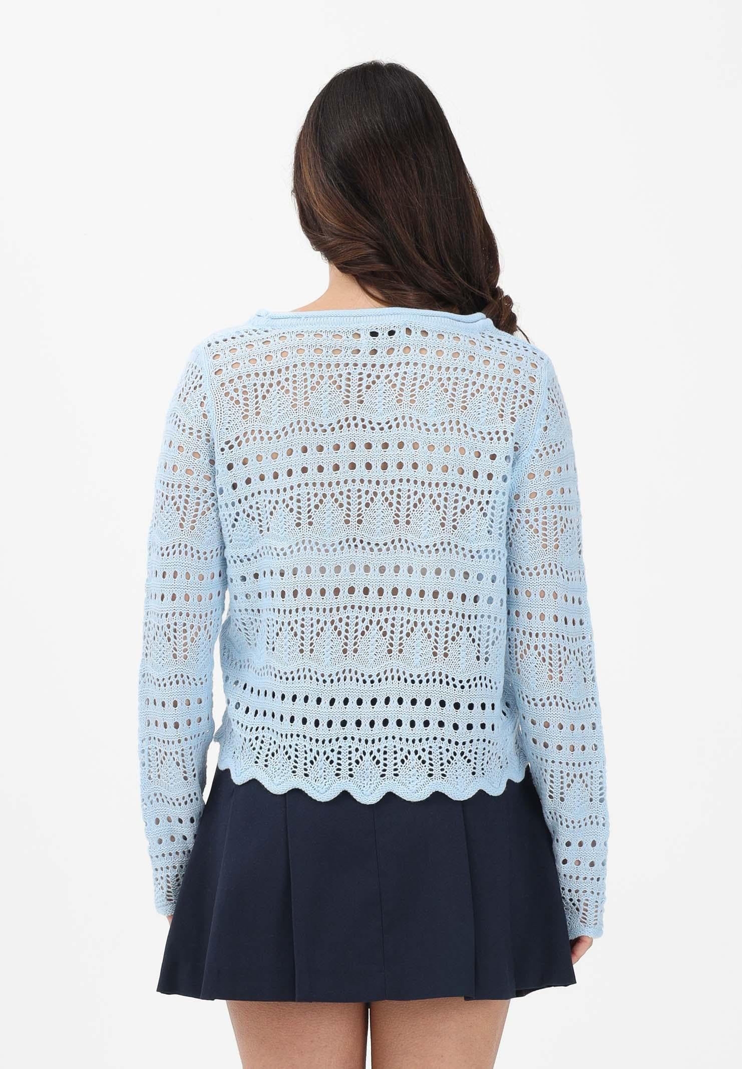 JDY Maglia traforata azzurra da donna 15287384 CABL JDY 