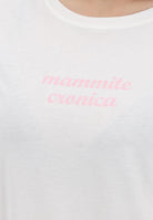 VICOLO T-shirt a manica corta bianca da donna con stampa "Mammite cronica" RAB0717 02 VICOLO 