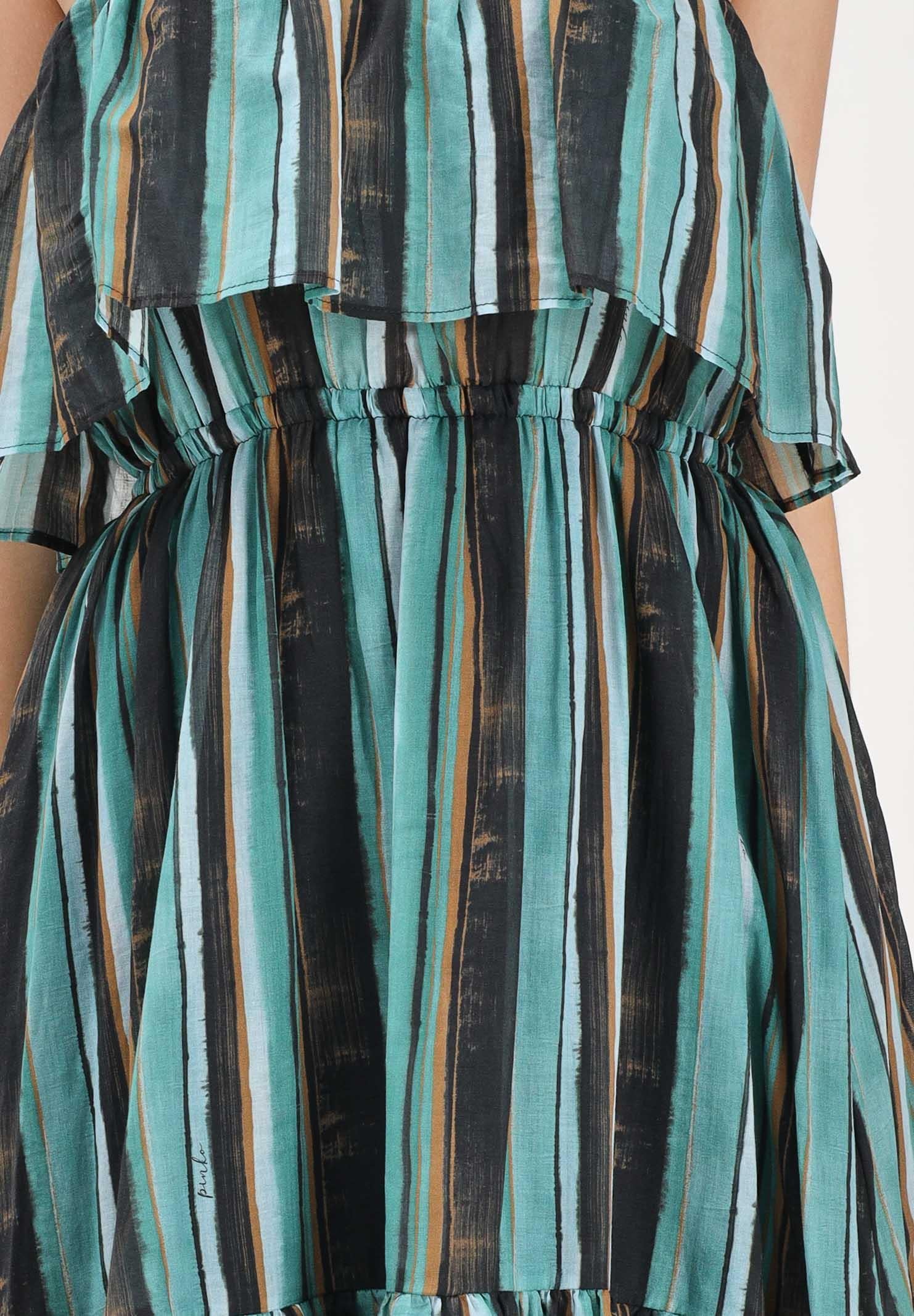 PINKO Abito lungo multicolore da donna con stampa a righe effetto pennellata 106878A3CH SD3 PINKO 