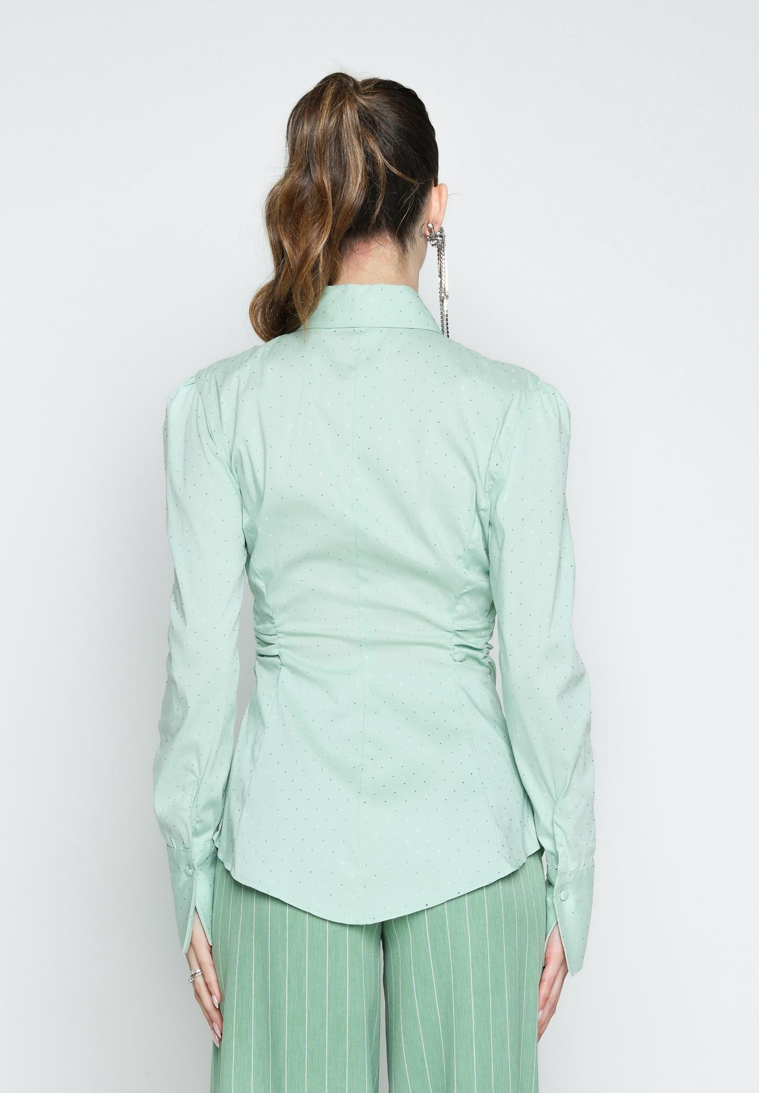 SANTAS Camicia a manica lunga CRèME BRULèE verde menta da donna PV2506 VERDE SANTAS 