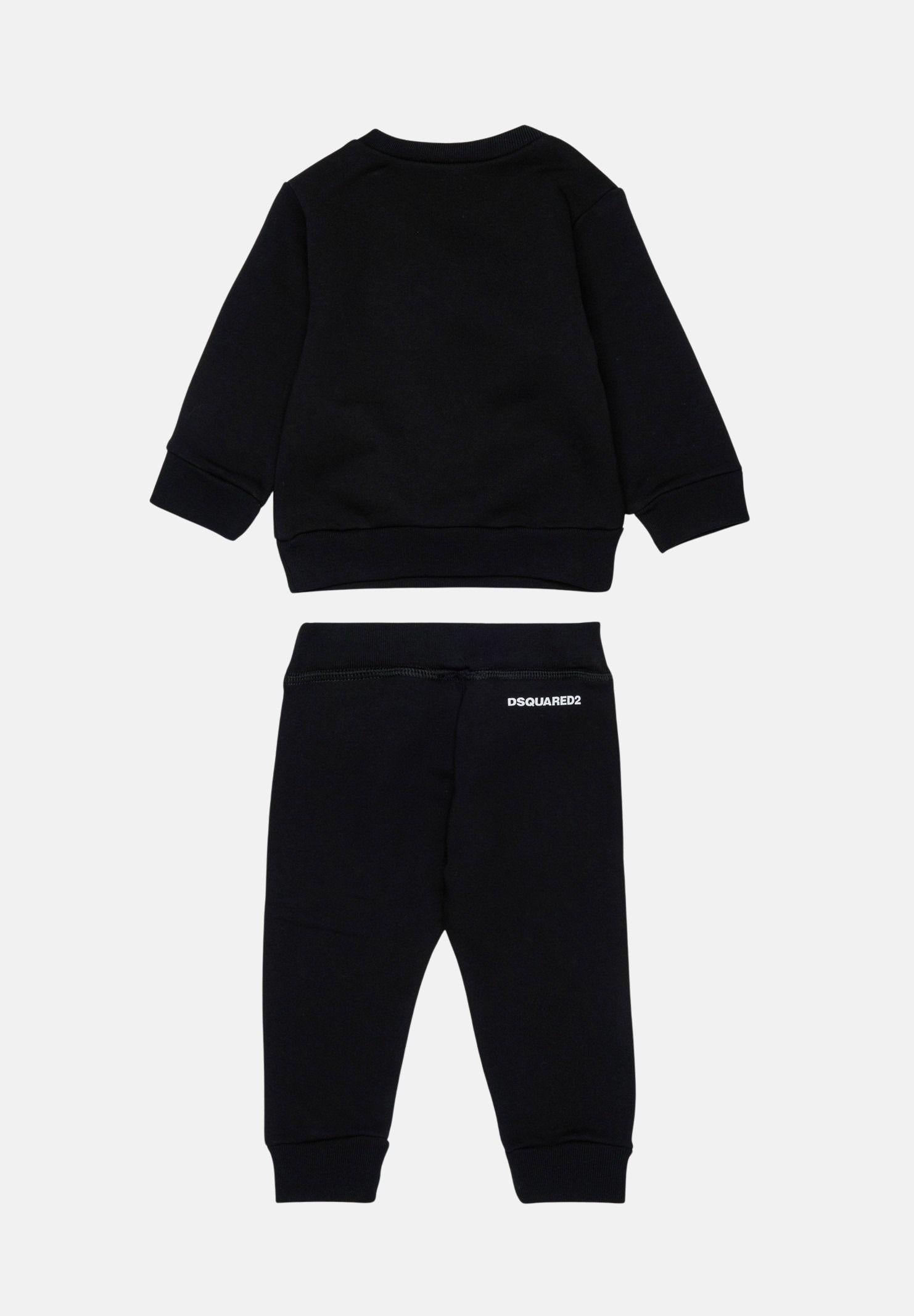 DSQAURED2 Tuta nera da neonato con logo DQ3146D0094 DQ900 DSQUARED2 