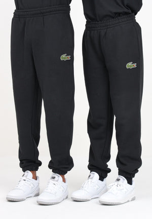 Pantalone sportivo nero per uomo e donna con patch logo XH2750 031 LACOSTE 