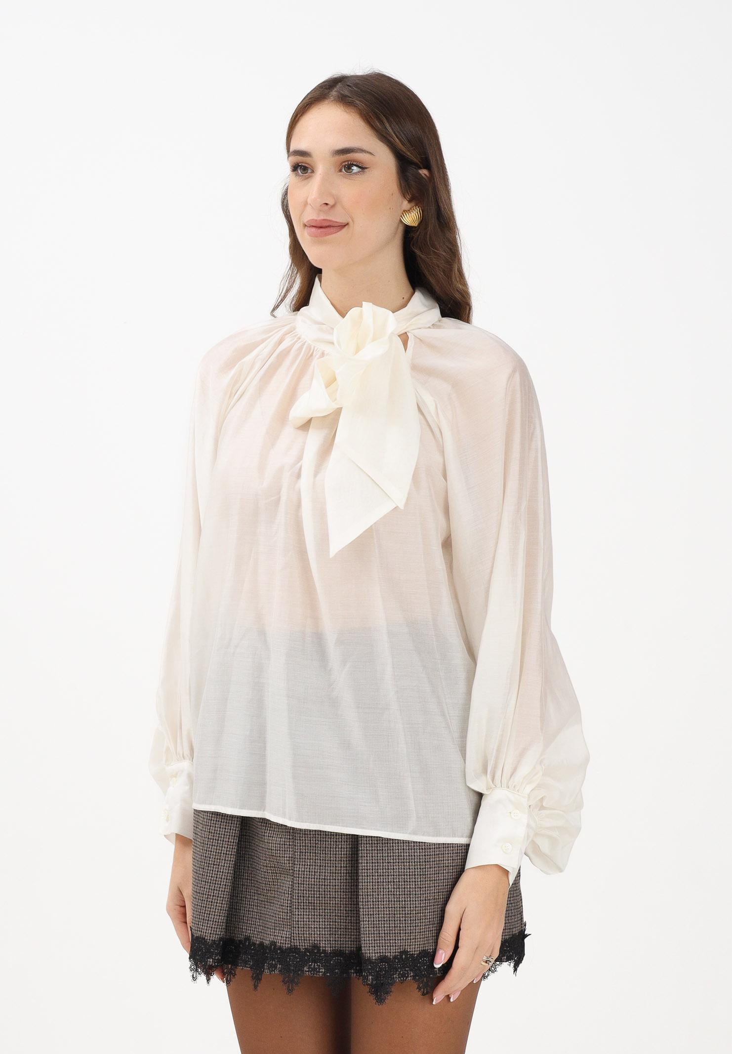 VICOLO Blusa panna da donna con fiocco TF0488 PA VICOLO 