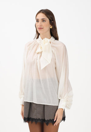 VICOLO Blusa panna da donna con fiocco TF0488 PA VICOLO 