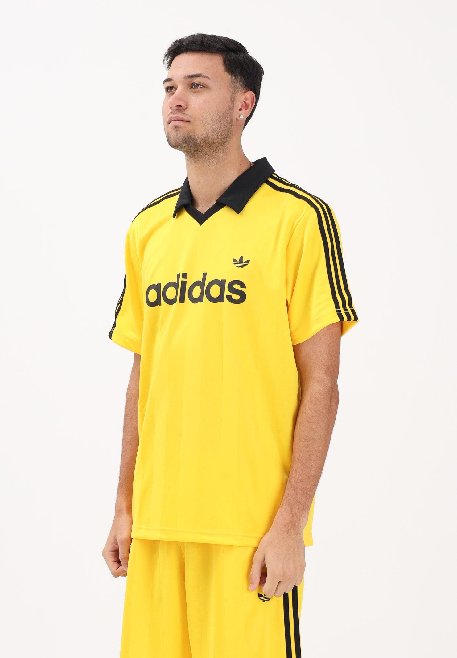ADIDAS ORIGINALS Polo a manica corta Archive Collar Engineered Jersey gialla da uomo KE3581 . ADIDAS ORIGINALS 