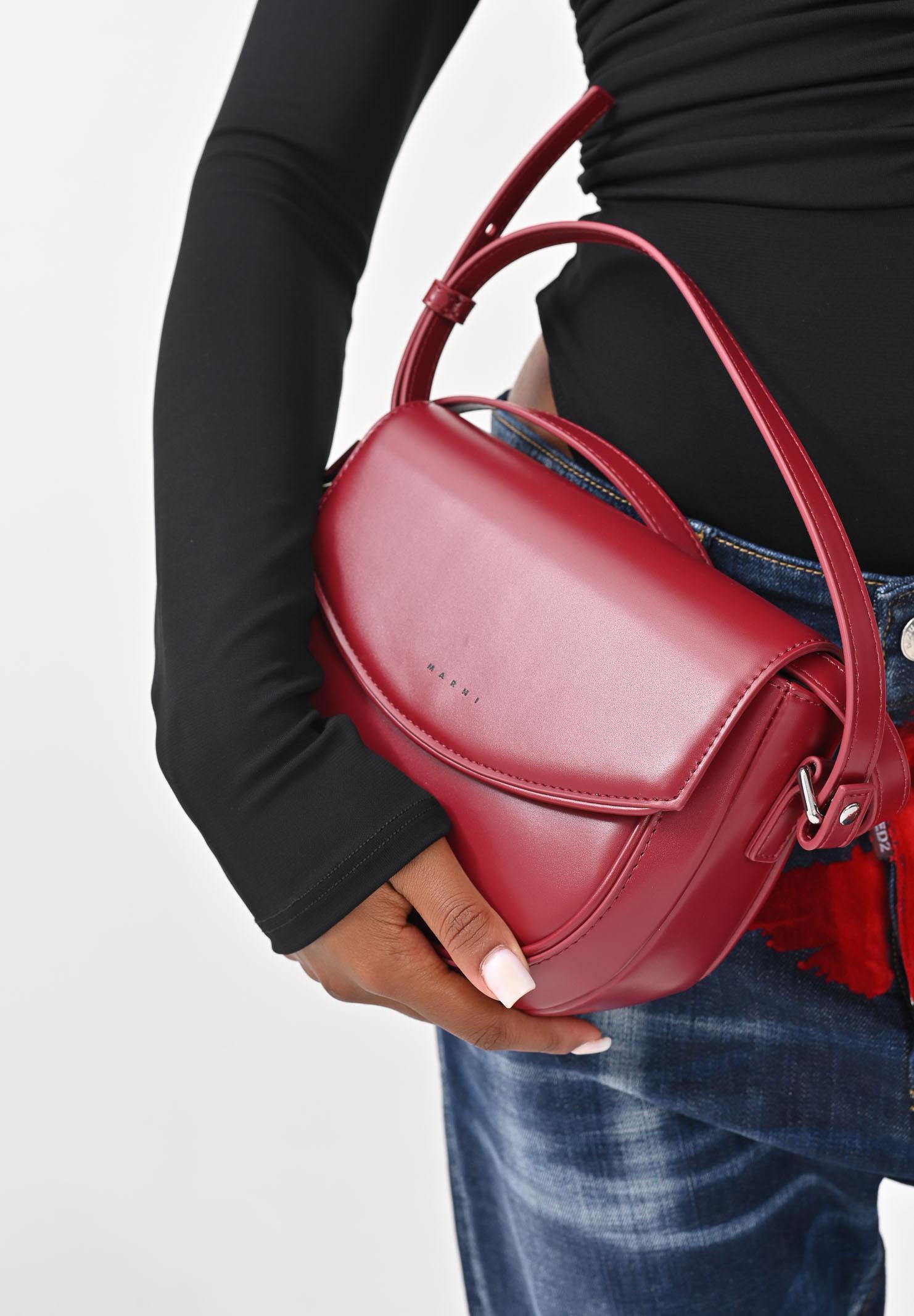 MARNI Borsa a tracolla Smile bordeaux da donna con logo istituzionale M01476M00TK 0M434 MARNI 