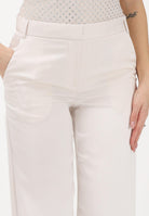 SIMONA CORSELLINI Pantalone elegante avorio da donna con fascione in strass P26CEPA10201 V0359 SIMONA CORSELLINI 