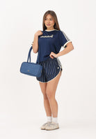 ADIDAS ORIGINALS t-shirt Lineaer in Mesh Night Indigo / Warm Vanilla blu navy e panna donna. KS9841 . ADIDAS ORIGINALS 