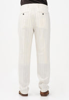 SELECTED HOMME Pantalone elegante panna da uomo con sottili righe 16100653 EG SELECTED HOMME 