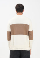 DISCLAIMER Maglioncino girocollo panna da uomo con logo 25IDS55201 LA DISCLAIMER 
