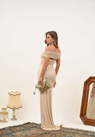 ALMA SANCHEZ Abito lungo Acati burro da donna con strass AS2526009RT 059 ALMA SANCHEZ 