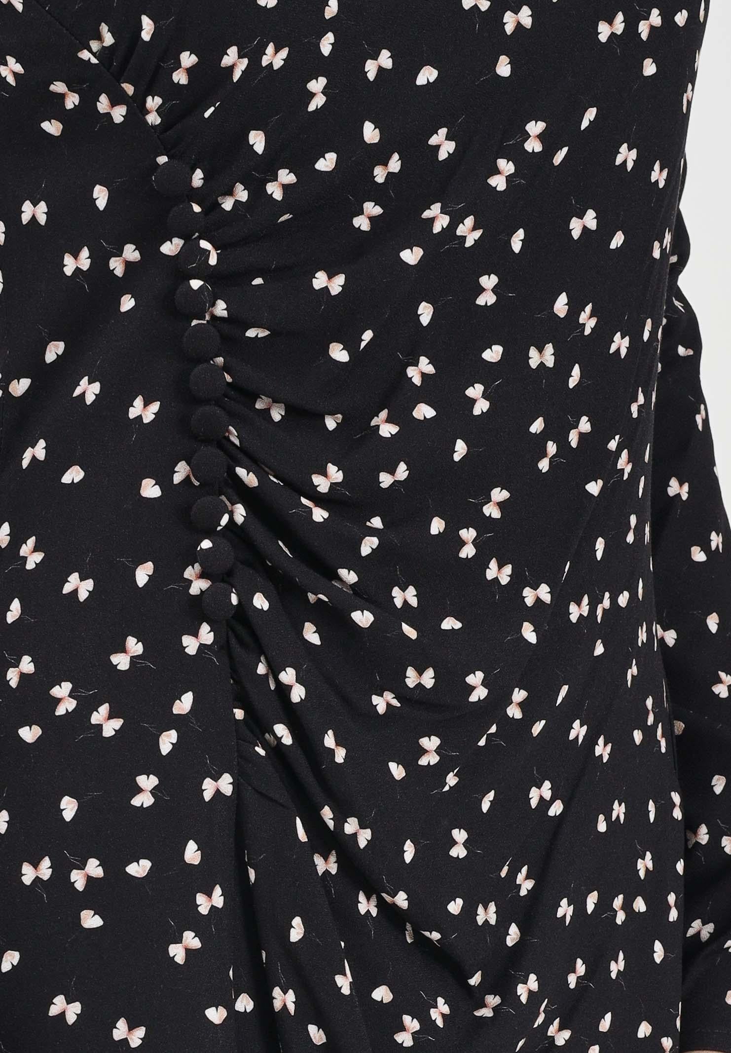 MAR DE MARGARITAS Abito corto Dora nero da donna con micro stampa papillon MMABW01270 NE103 Mar de margaritas 