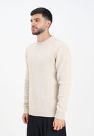 SELECTED HOMME Maglioncino girocollo beige da uomo 16092599 Oatmeal SELECTED HOMME 