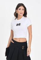 VERSACE JEANS COUTURE T-shirt a manica corta bianca da donna con logo 79HAHC01CJ02C 003 VERSACE JEANS COUTURE 