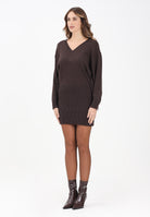 AKEP Abito corto marrone da donna con frange VSKD11021 V1 AKEP 