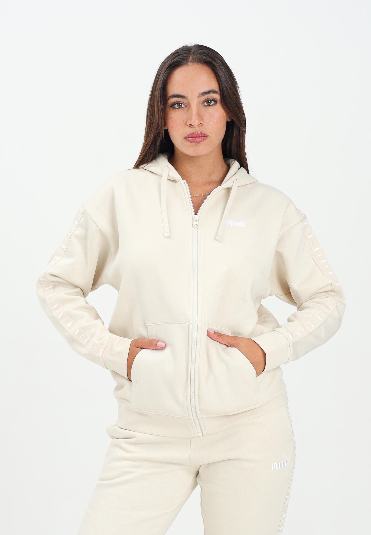 PUMA Felpa con zip Essentials Tape panna da donna 688097 87 PUMA 