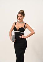 ALMA SANCHEZ Abito lungo Accadio nero da donna AS2526025TC 999 ALMA SANCHEZ 