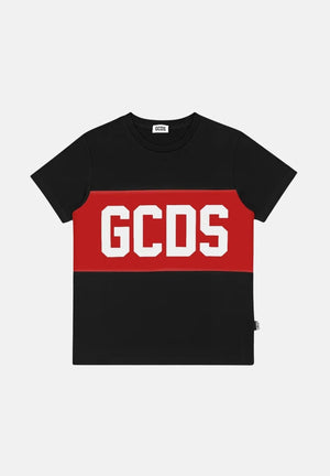 GCDS T-shirt a manica corta nera per bambino e bambina con stampa logo GCDS Z0UKQC585J105 999R GCDS 