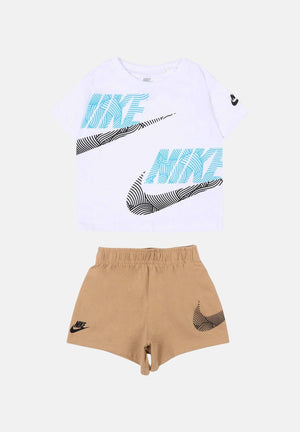 NIKE Completino Sportswear In The Zone bianco e beige da neonato 66N737 X0L NIKE 