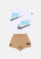 NIKE Completino Sportswear In The Zone bianco e beige da neonato 66N737 X0L NIKE 