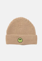 BARROW Berretto di lana beige per uomo e donna con patch logo F5BWUAHT094 307 BARROW 