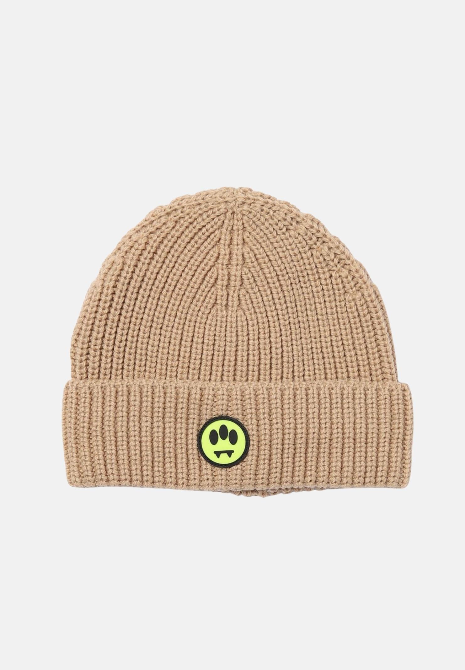 BARROW Berretto di lana beige per uomo e donna con patch logo F5BWUAHT094 307 BARROW 