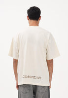 GCDS T-shirt a manica corta beige per uomo e donna con stampa logo C1MWQC061J079 320T GCDS 