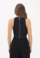 ELISABETTA FRANCHI Top nero da donna con cut-out bicolore<BR/> TO04761E2 685 ELISABETTA FRANCHI 