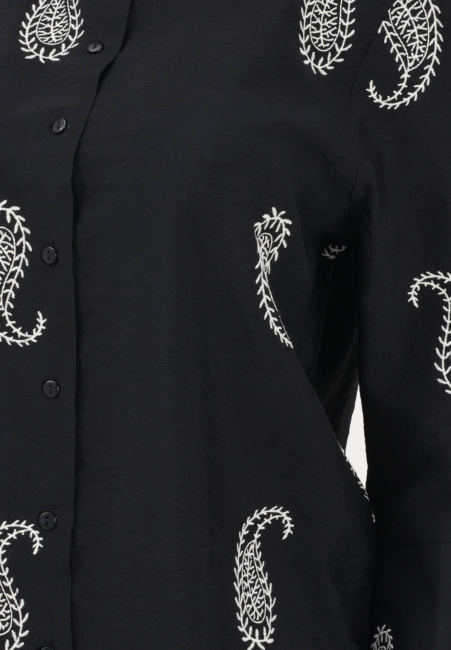 JDY Camicia nera da donna con fantasia paisley 15367956 BLEC JDY 