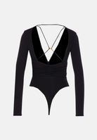 ELISABETTA FRANCHI Body manica lunga nero da donna con drappeggi BO00356E2 110 ELISABETTA FRANCHI 