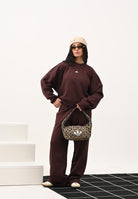 ADIDAS PERFORMANCE Felpa girocollo Essentials Small Logo Feelcozy marrone da donna JV7302  ADIDAS PERFORMANCE 