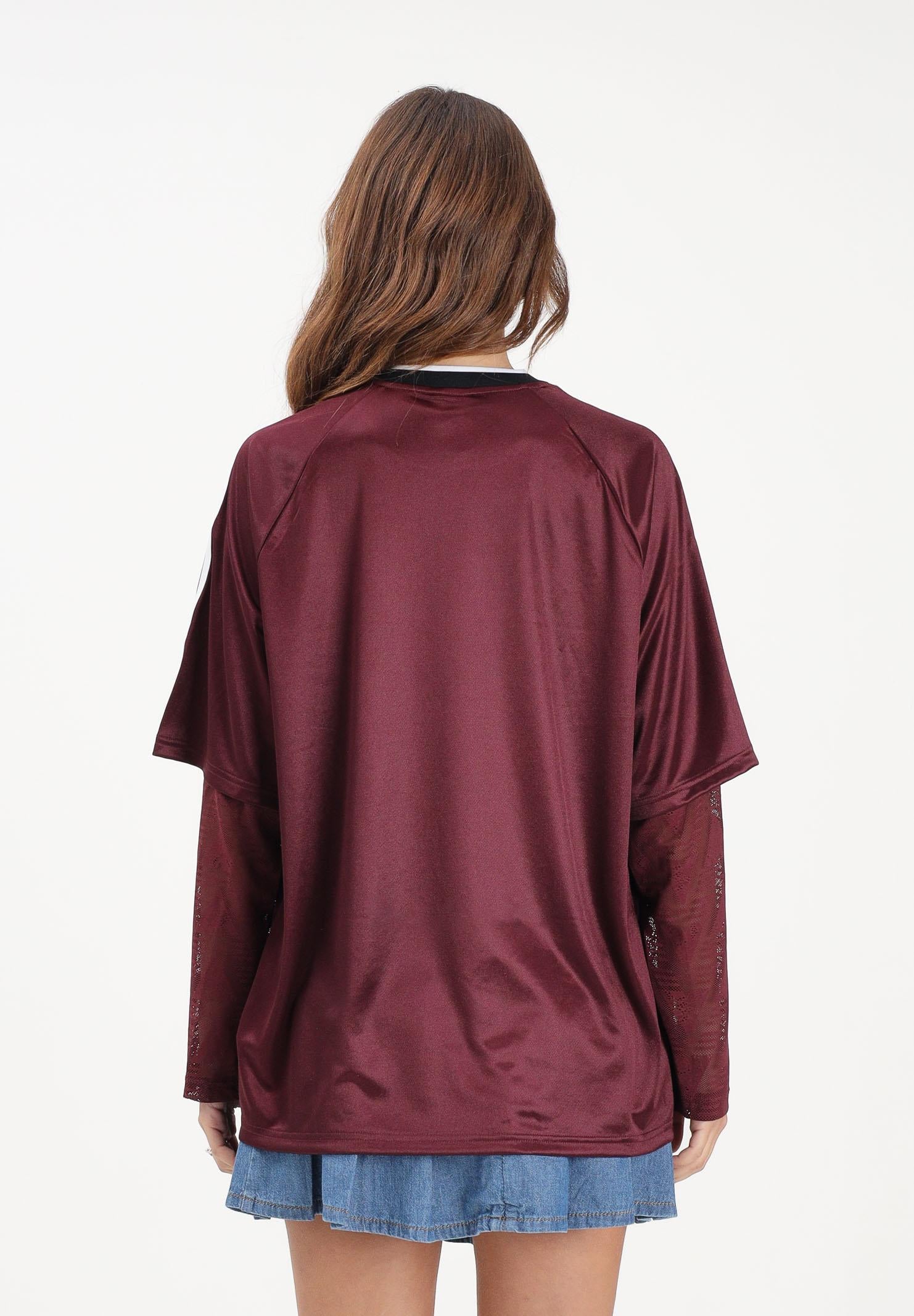 ADIDAS ORIGINALS T-shirt a manica lunga LACE bordeaux da donna KC6432 . ADIDAS ORIGINALS 