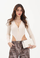 ELISABETTA FRANCHI Body a manica lunga burro da donna con dettaglio gioiello BK83S61E2 193 ELISABETTA FRANCHI 