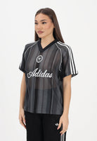 ADIDAS ORIGINALS T-shirt a manica corta SUMMER GLOW KNITTED OVERSIZED nera da donna KY3163 . ADIDAS ORIGINALS 